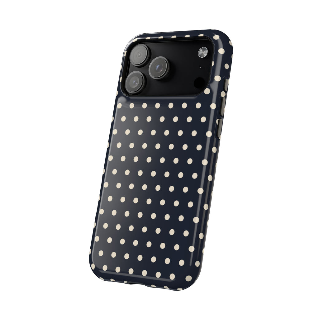 Ink Dot glossy phone case for iPhone 18 Pro Max; angled back view. Supplier-generated preview. Phone not included.