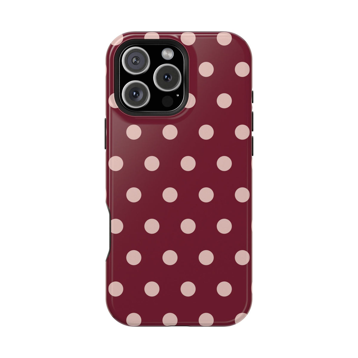 Rouge Dot glossy phone case for iPhone 16 Pro Max; supplier-generated preview. Phone not included.