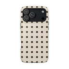Cream Dot glossy phone case for iPhone 18 Pro Max; supplier-generated preview. Phone not included.