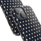 Ink Dot glossy phone case for iPhone 15; camera and side detail. Supplier-generated preview. Phone not included.