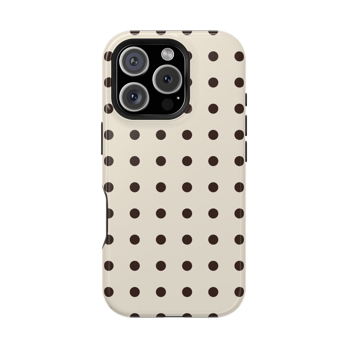 Cream Dot glossy phone case for iPhone 16 Pro; supplier-generated preview. Phone not included.