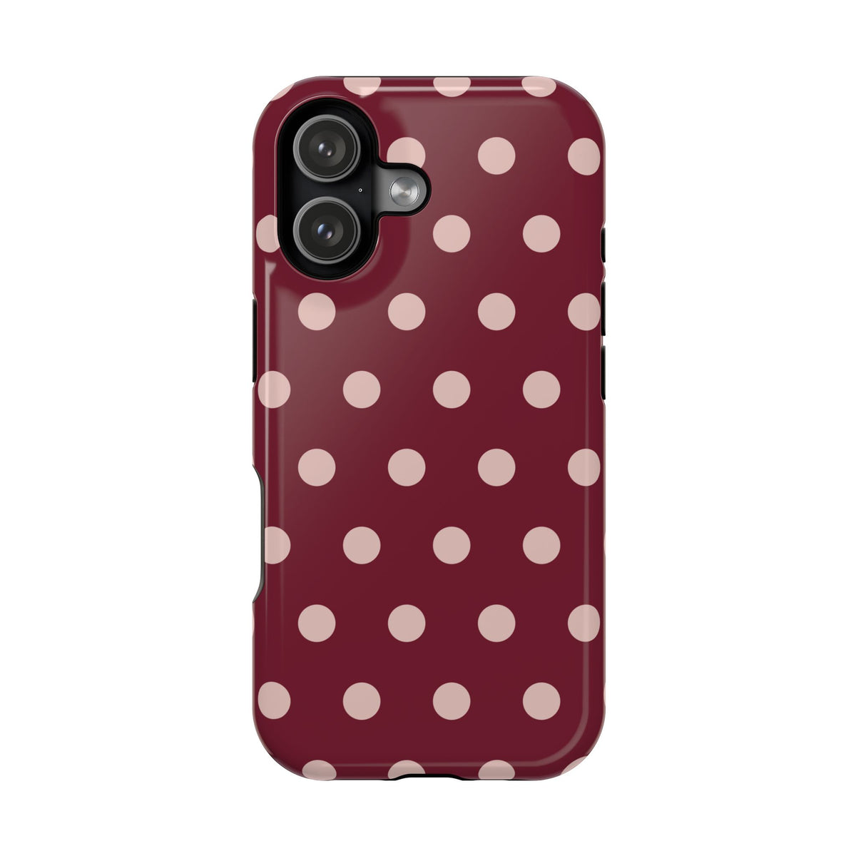 Rouge Dot glossy phone case for iPhone 17; supplier-generated preview. Phone not included.